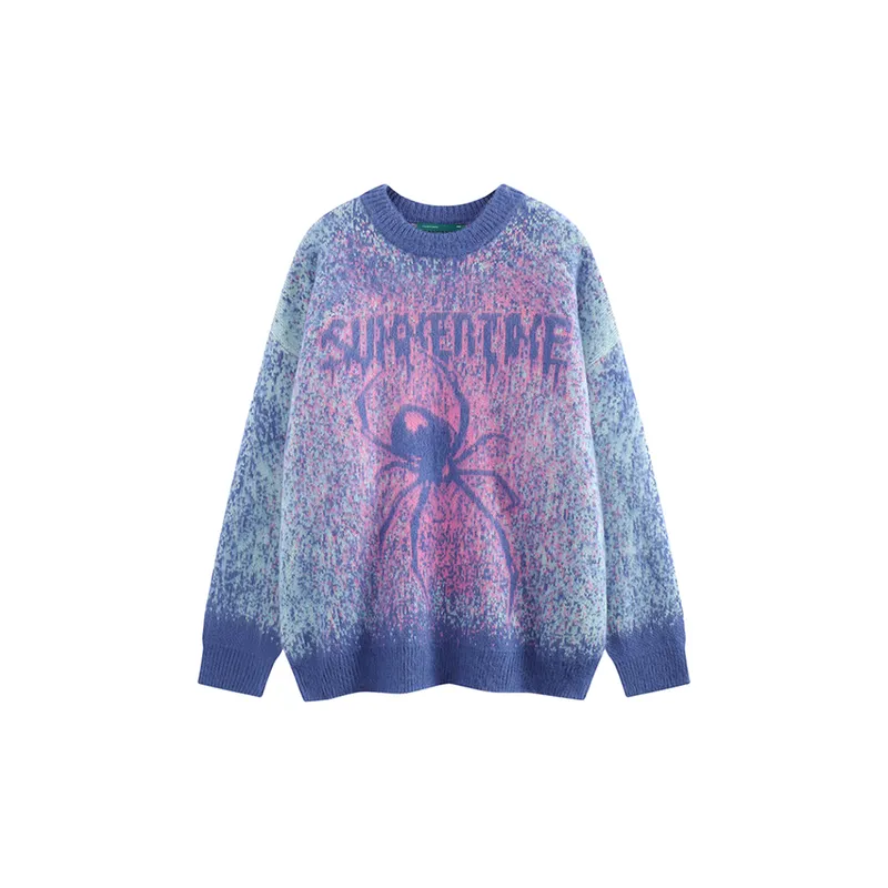 New Design Lazy Blend Woven Gradient Spider Seahorse Hair Sweate-2