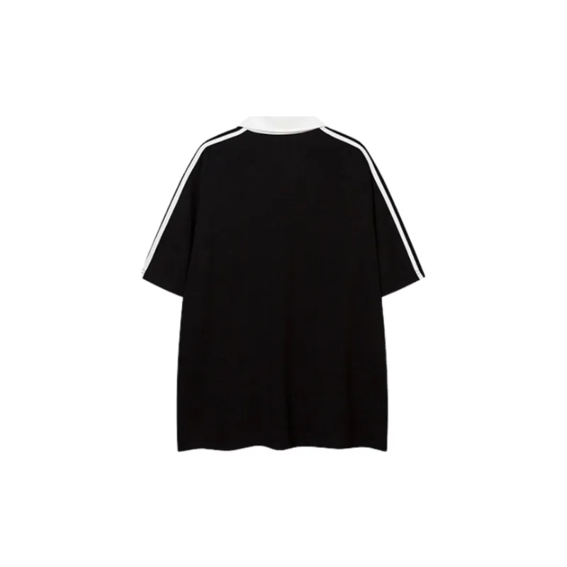 Loose Trendy Short Sleeve Polo Shirt-5