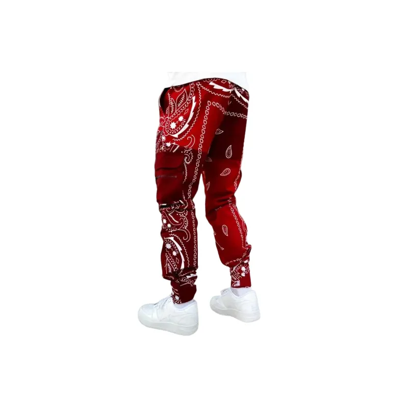 Sporty Loose Cotton Blended Fabric Casual Pants-3