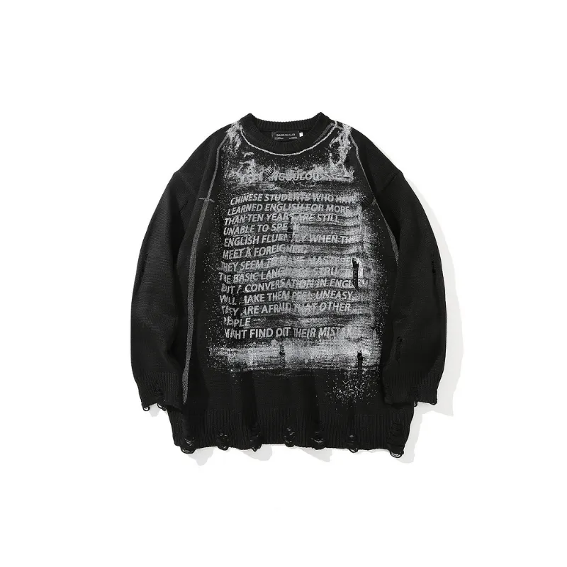 Retro Letter Fashion Knitwear-1