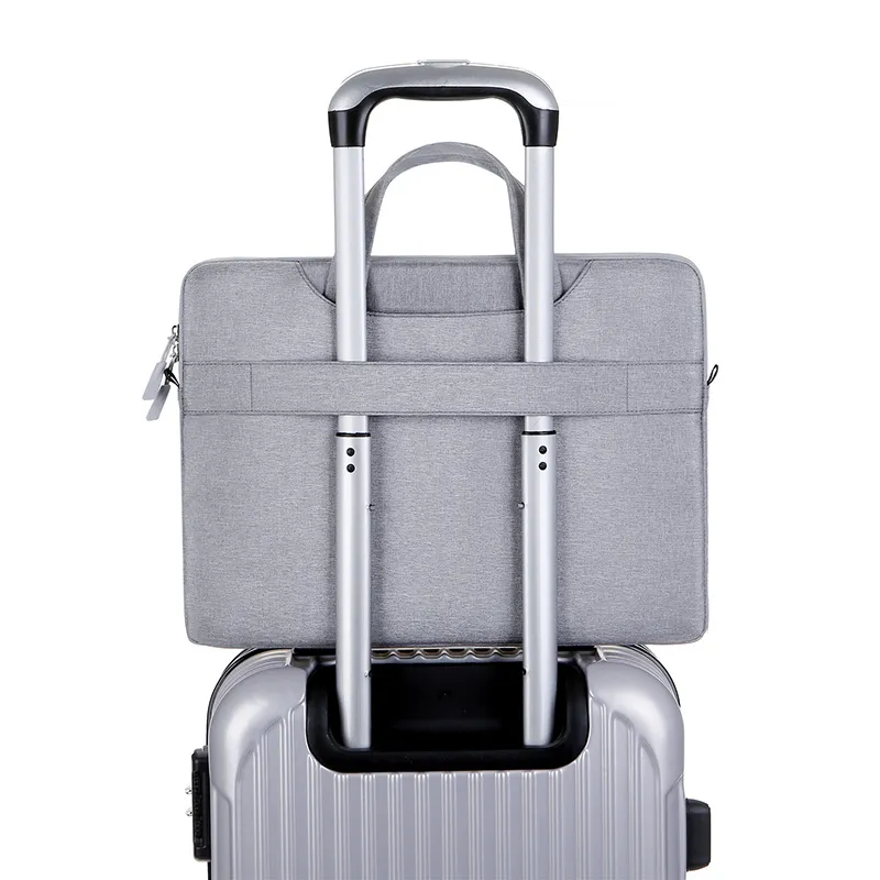 Simple Plain Briefcase Unisex-4