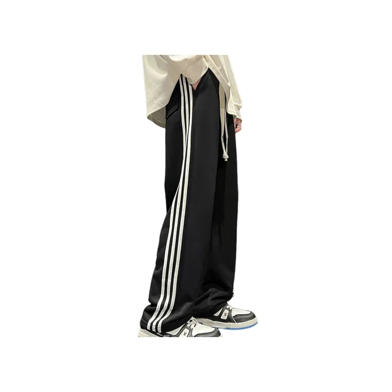 Loose Casual Brand Straight Pants-1