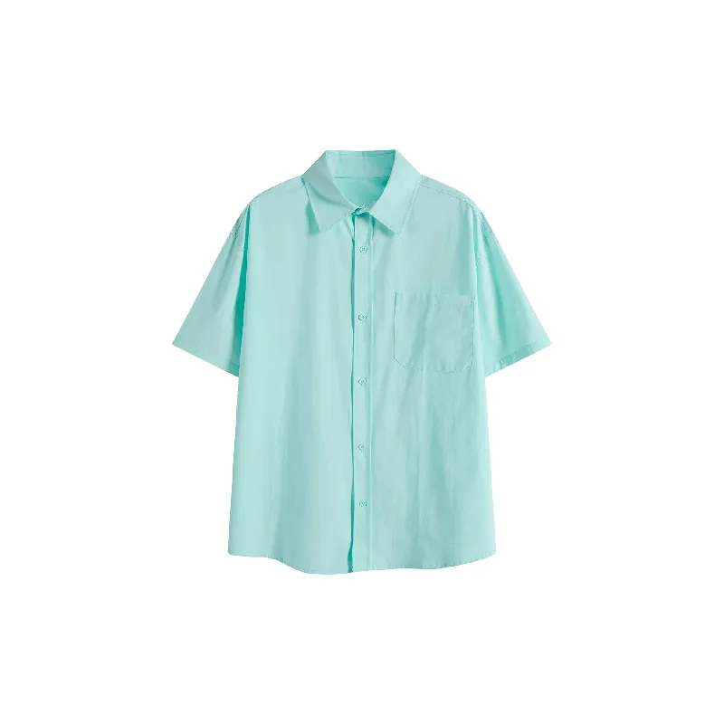 Casual Plain 100% Cotton Shirt-4