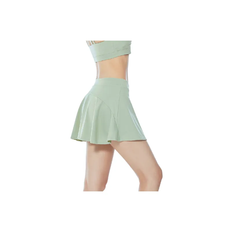 Plain Breathable Blended Synthetic Fabrics Casual Skirt Women-7