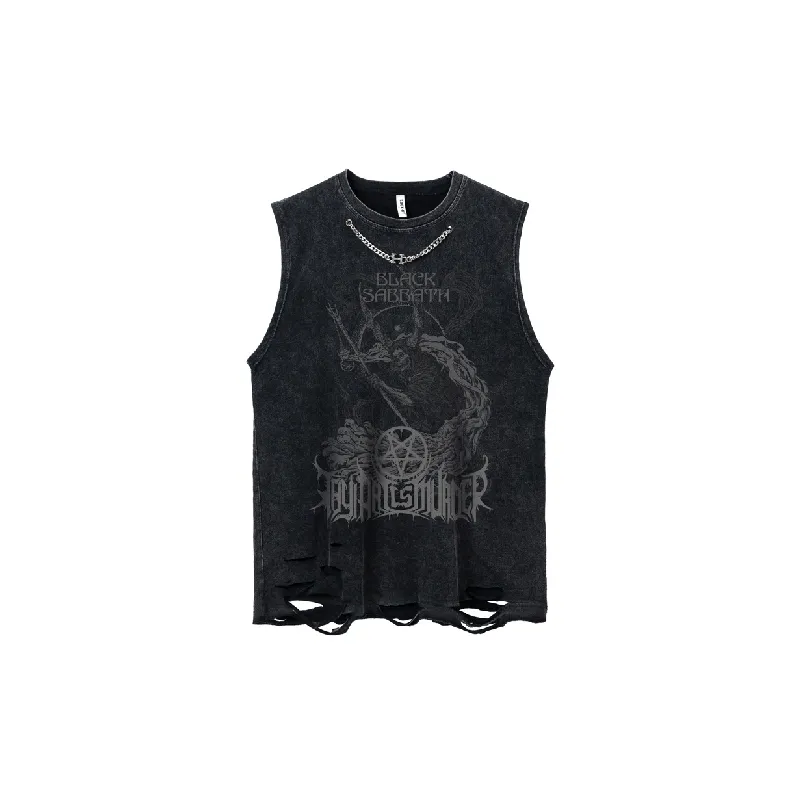 Retro Loose Cotton Blended Fabric Vest-0