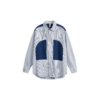Casual Striped Cotton Blended Fabric Shirt
