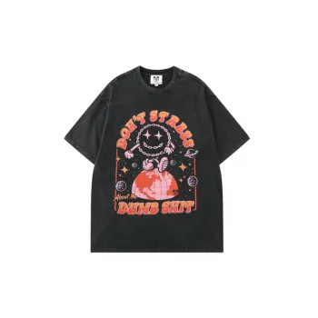 Retro Cartoon Smiley Face Print T Shirt
