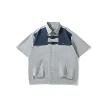 Retro Splicing Short Sleeved Shirt