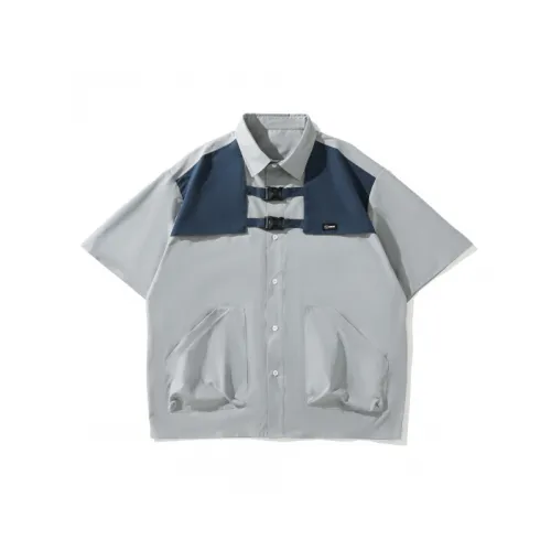 Retro Splicing Short Sleeved Shirt