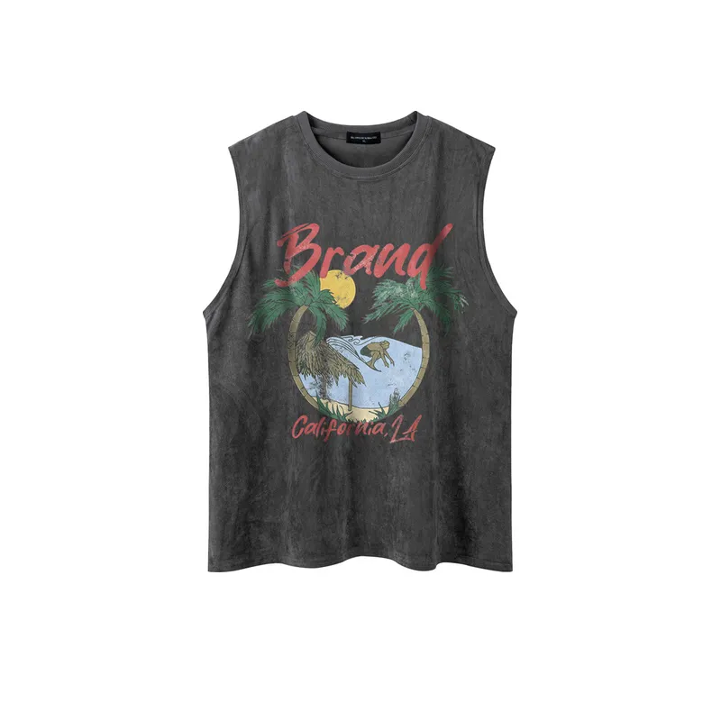 Tree Print Casual Sleeveless Vest-6