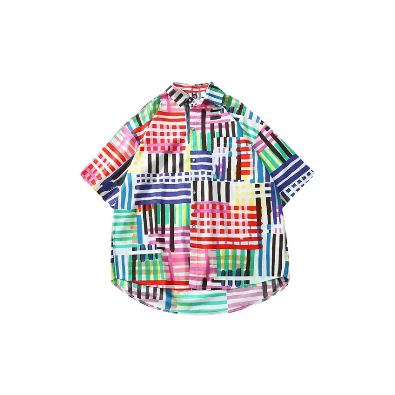 New Color Striped Loose Shirt-4