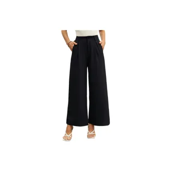 Plain Loose Polyester Casual Pants Women