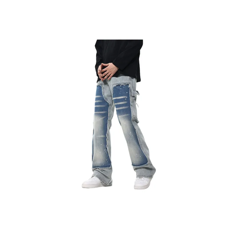 Retro Street Washing Distressed Jeans-2