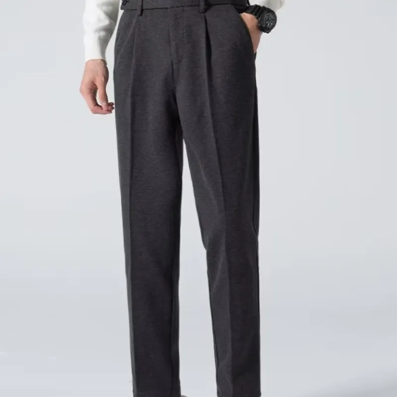 Simple Basics Woolen Fabric Suit Trousers-11