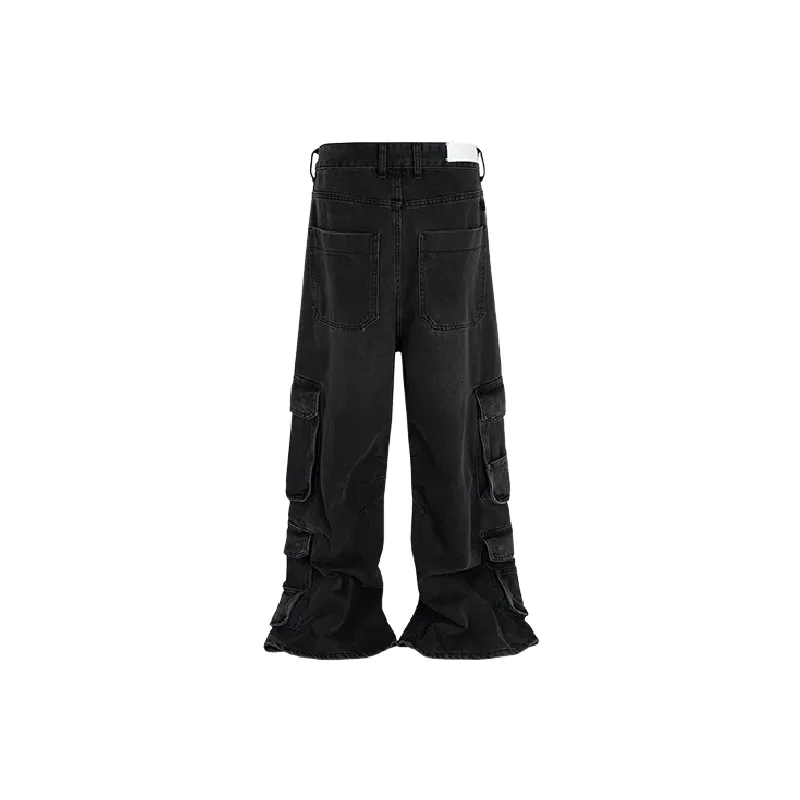 Fashionable Washed Loose Jeans-1