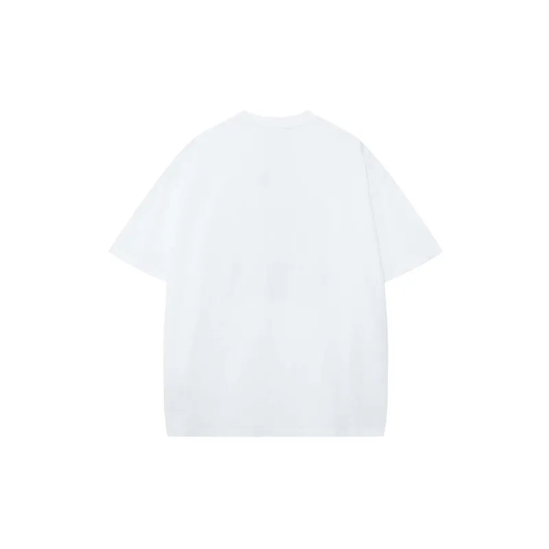 Embroidery Loose Cotton Blended Fabric T Shirt-3
