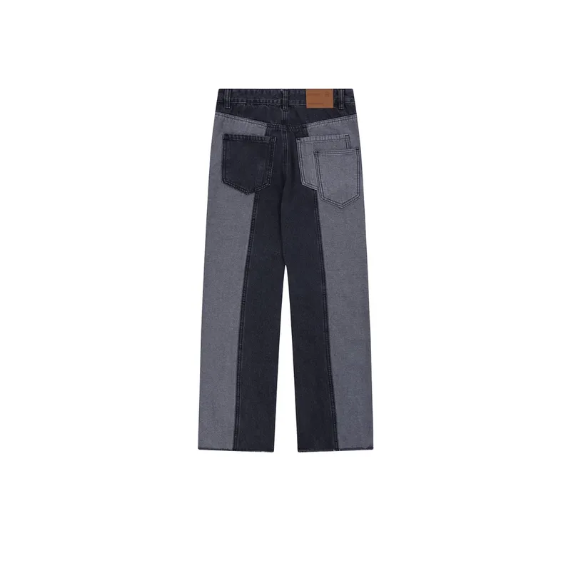 Trendy Straight Punk Patchwork Jeans-1