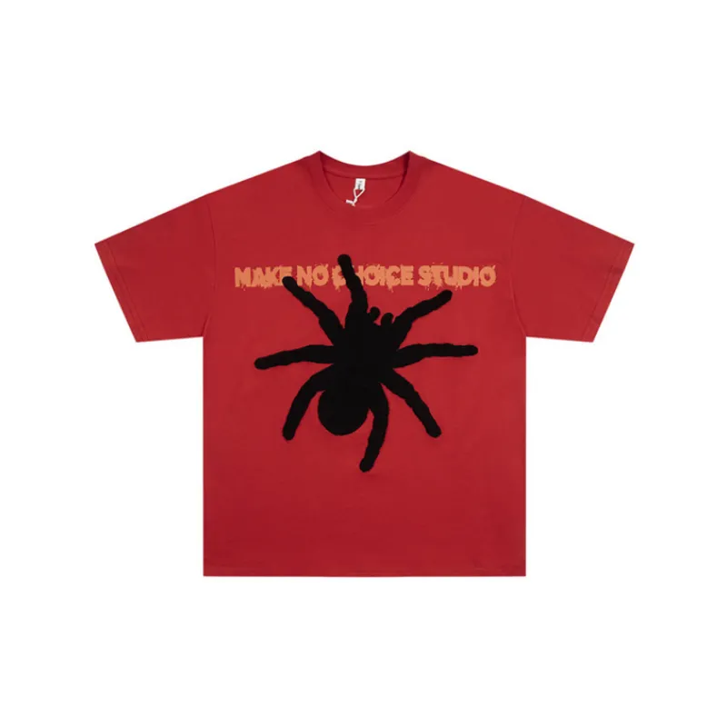 Loose Casual Embroidered Spider T Shirt