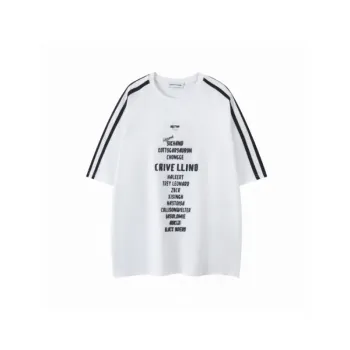 Retro Printed Ribbon Raglan Crewneck T shirt