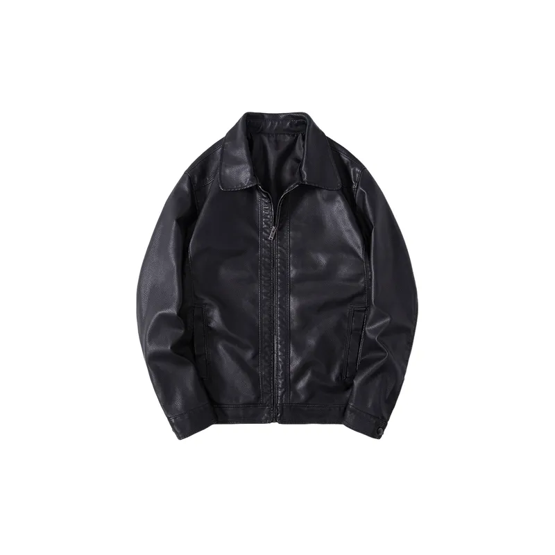 Basics Simple PU Jacket-4