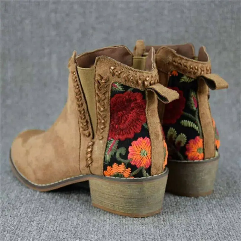 Fashionable Embroidered Martin Boot-1