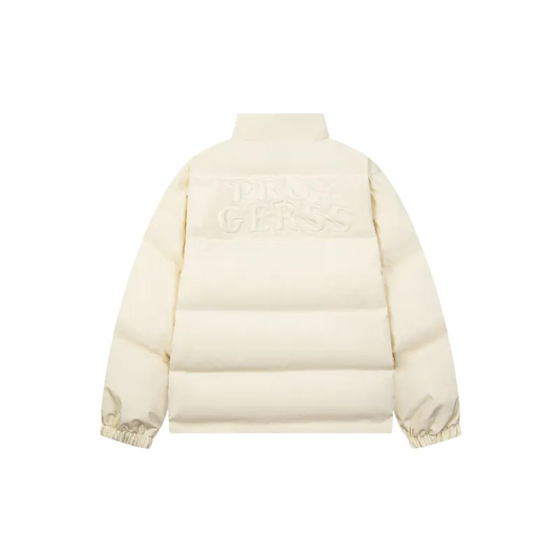 Plain Loose Blended Synthetic Fabrics Quilted Jacket-8