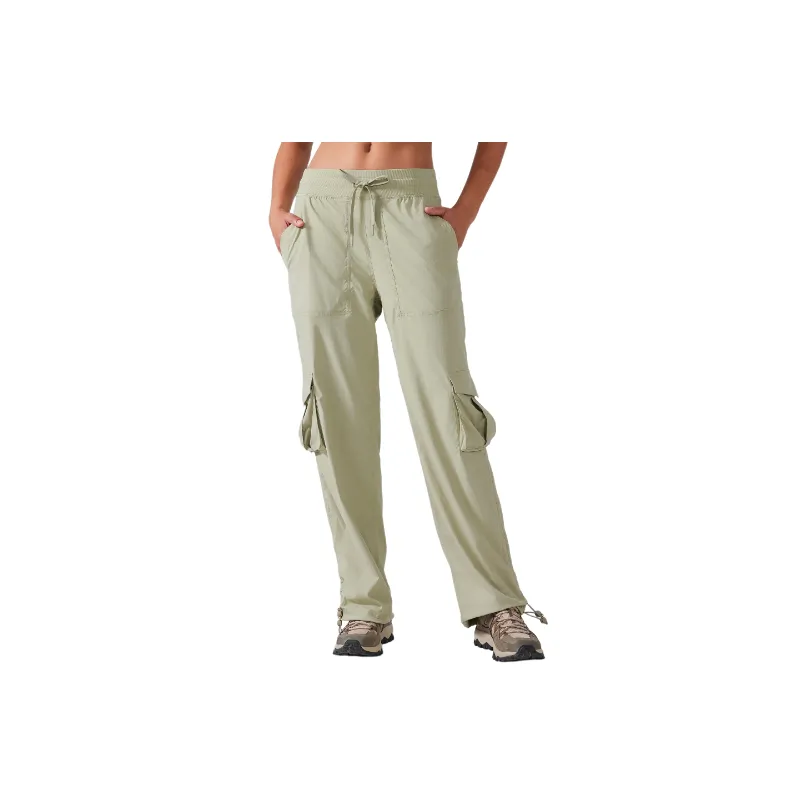 Outdoor Sporty Cotton Blended Fabric Cargo Pants Women-6