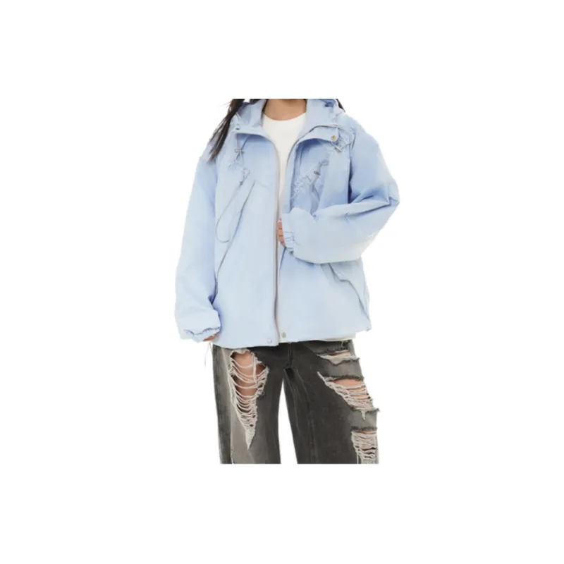 Sporty Loose Blended Synthetic Fabrics Outdoor Jacket-9
