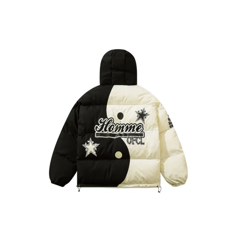 Fashion Brand Street Fashion Contrast Color Large Cotton padded Jacket-5