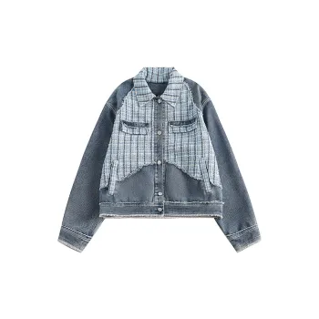 Retro Spliced Denim Coat