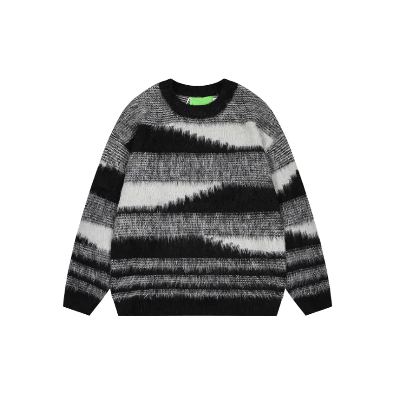 Retro Striped Nylon Sweater-0