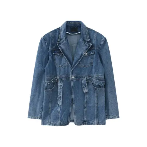 New Arrival Niche Vintage Three-Dimensional Shoulder Pad Denim Jacket