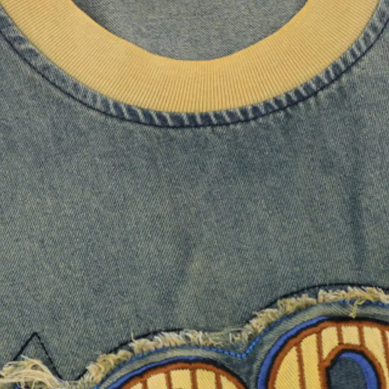 Street Embroidery Denim T Shirt-3