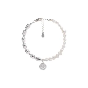 Pearl Smiley Face Pendant Bracelet