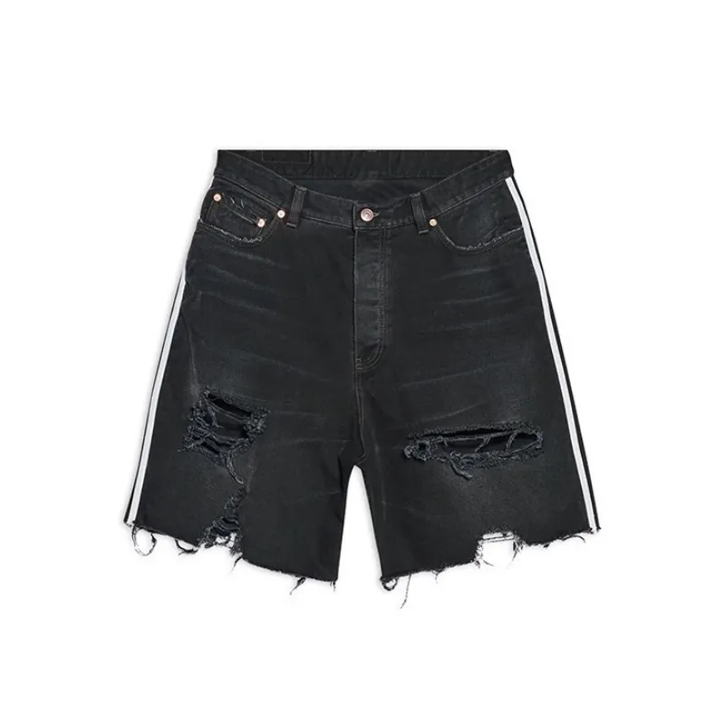 Trendy Washed Denim Shorts-0
