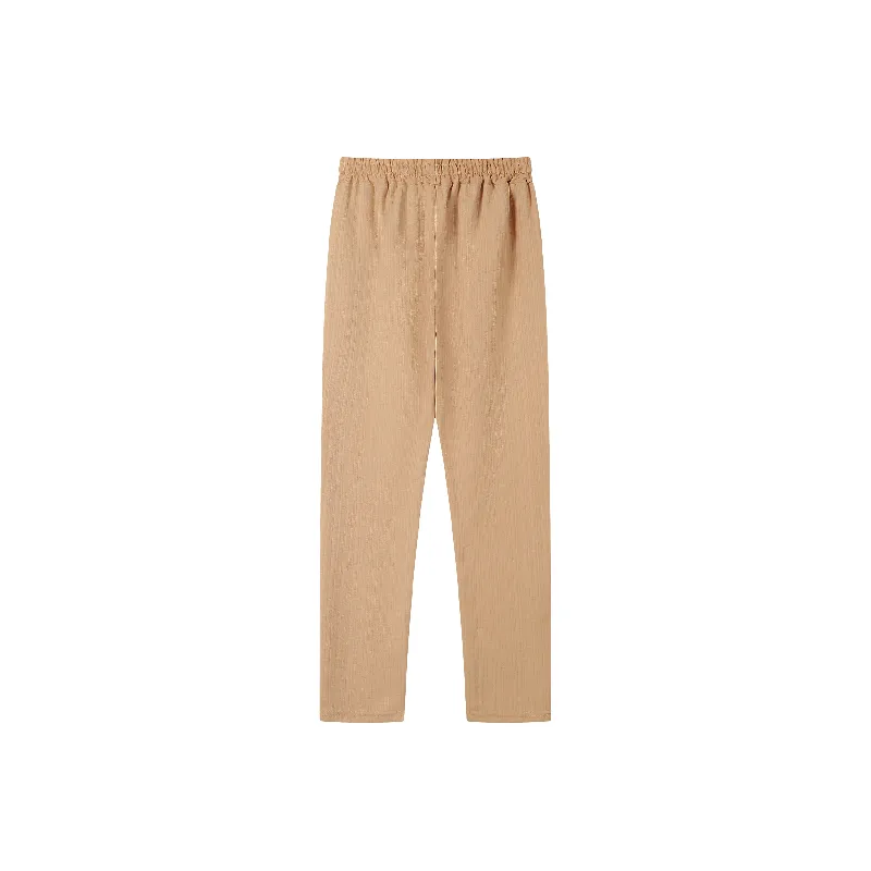Loose Plain Linen Casual Pants-1