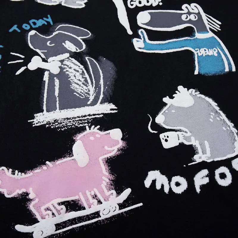 Fashionable Cartoon Cotton Blended Fabric T Shirt Unisex-2