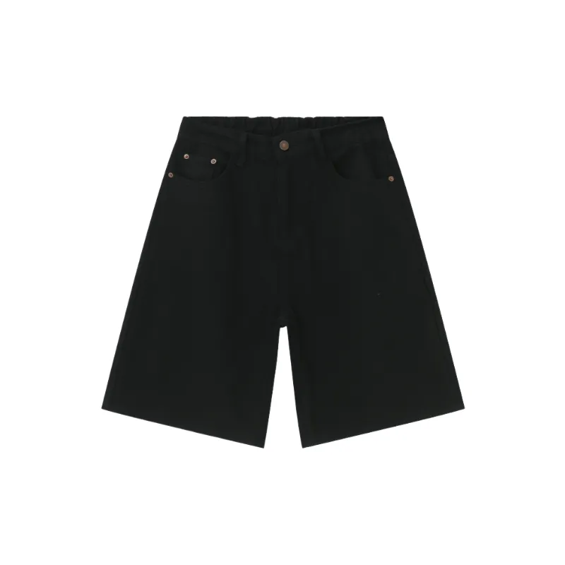 Simple Loose Denim Shorts Unisex-2