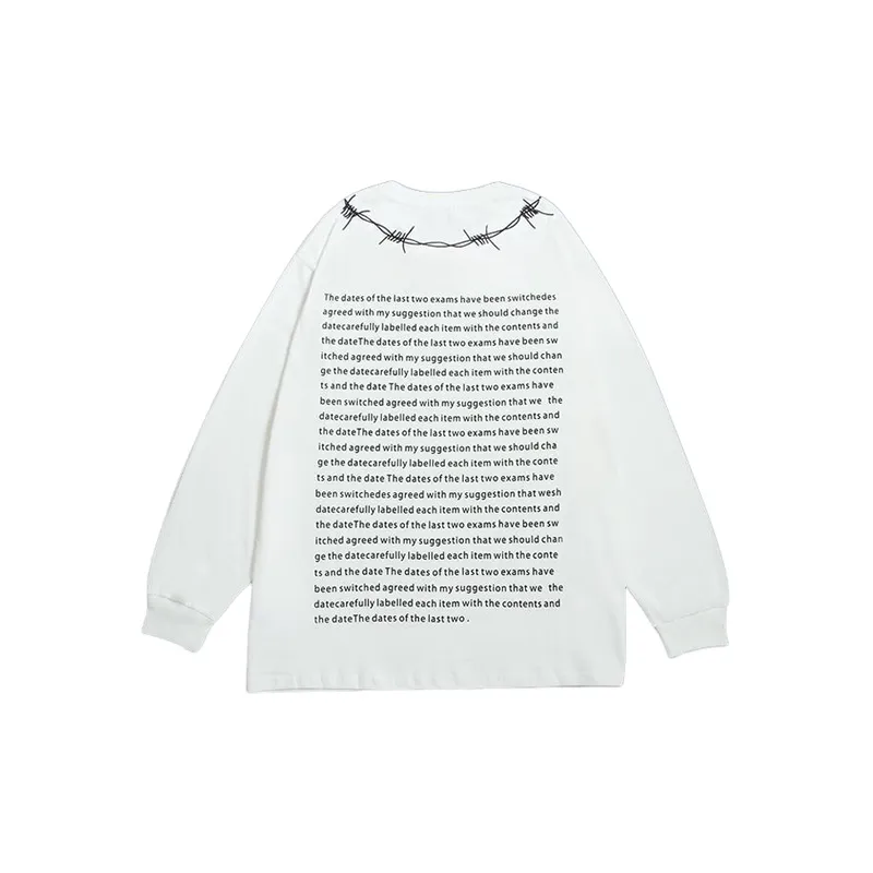 High Street Dark style Loose Long sleeved Retro Briar Nose Printed Top-1