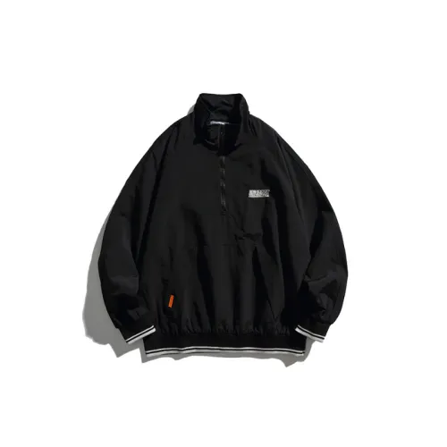 Solid Color Back Embroidered Letter Collar Jacket