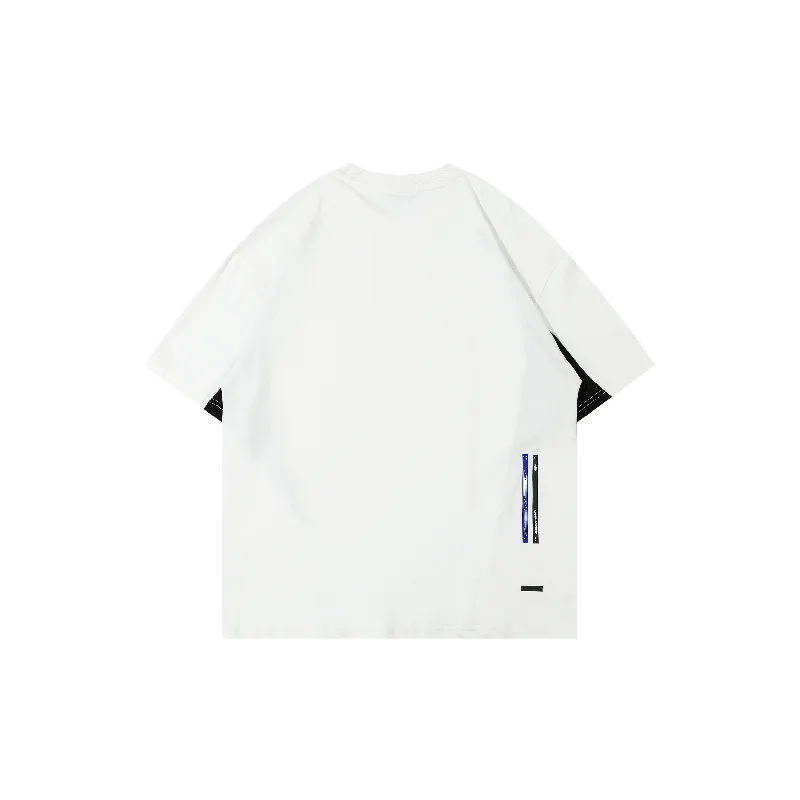Contrast Color Loose Cotton T Shirt Unisex-5