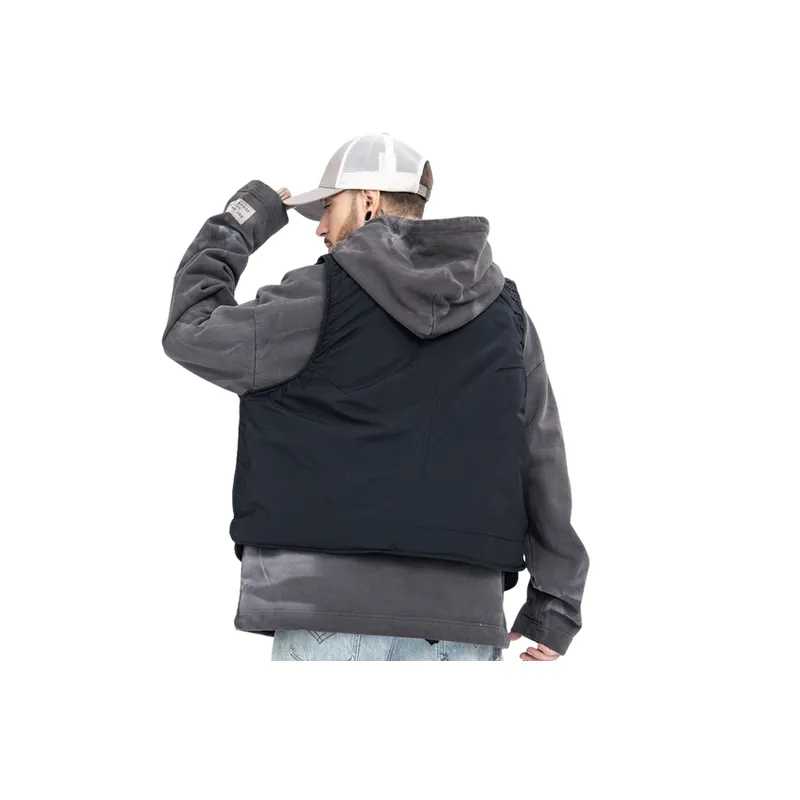 Stitching Pure Color Loose Cotton padded Jacket-9
