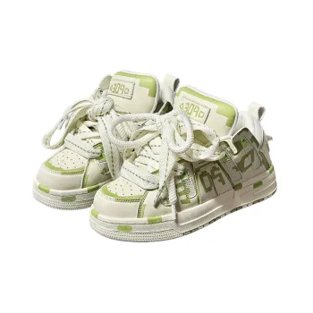 Street Trend Graffiti Pixel Double Shoelace Bread Shoes