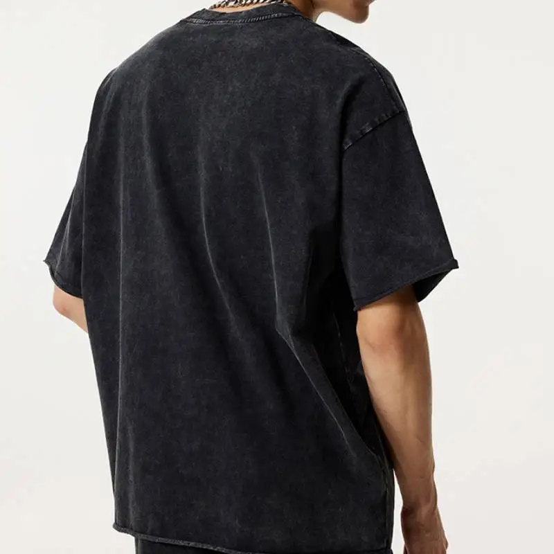 Retro Washed Cotton T Shirt-5