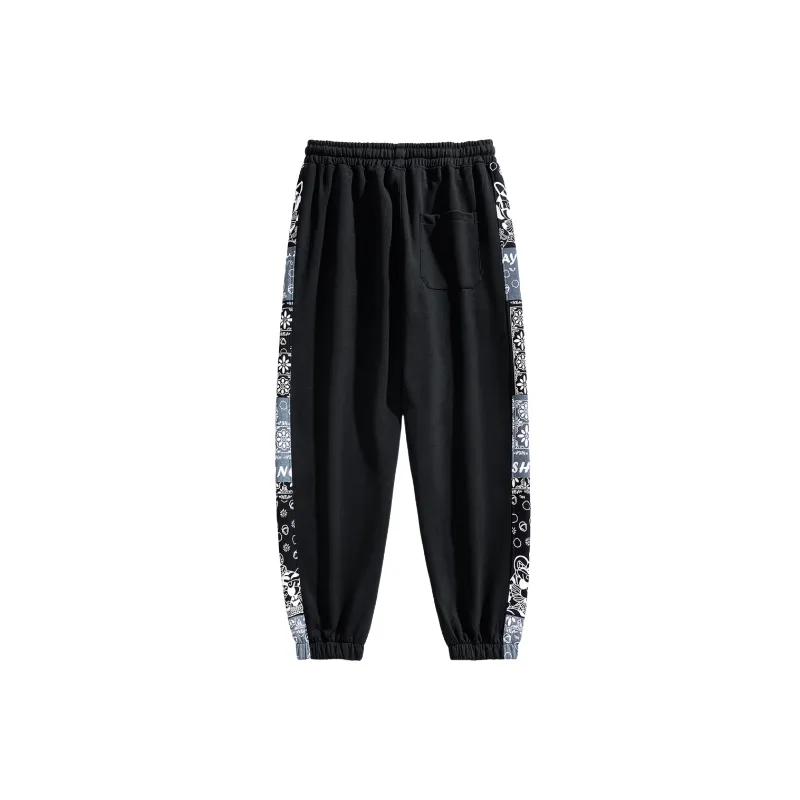 Fashionable Straight Leg Cotton Blended Fabric Casual Pants-3