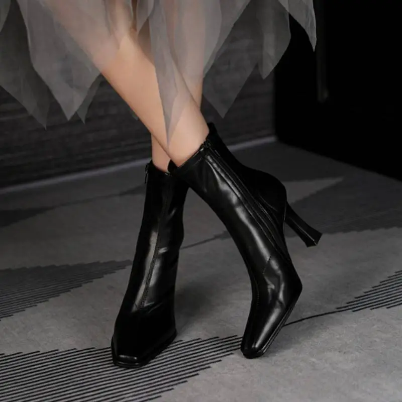 Basics Zipper Ankle Boots-5