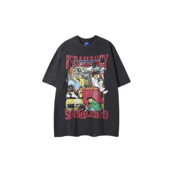 Street Washed Cotton Blended Fabric T Shirt