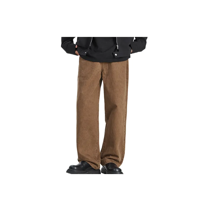 Loose Straight Leg Cotton Casual Pants-4