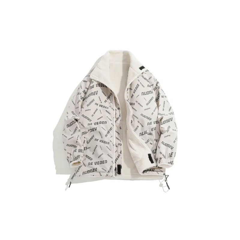 Thickened Fleece lined Warm Double sided Wearing Lambskin Jacket-2