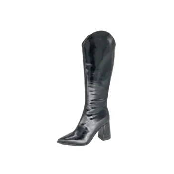Retro Denim Knee High Boots